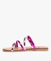 Mules femme avec brides bicolores effet miroir